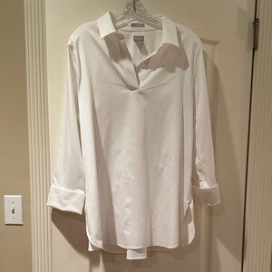 White Collared Blouse - Chico’s No Iron Stretch Collection
